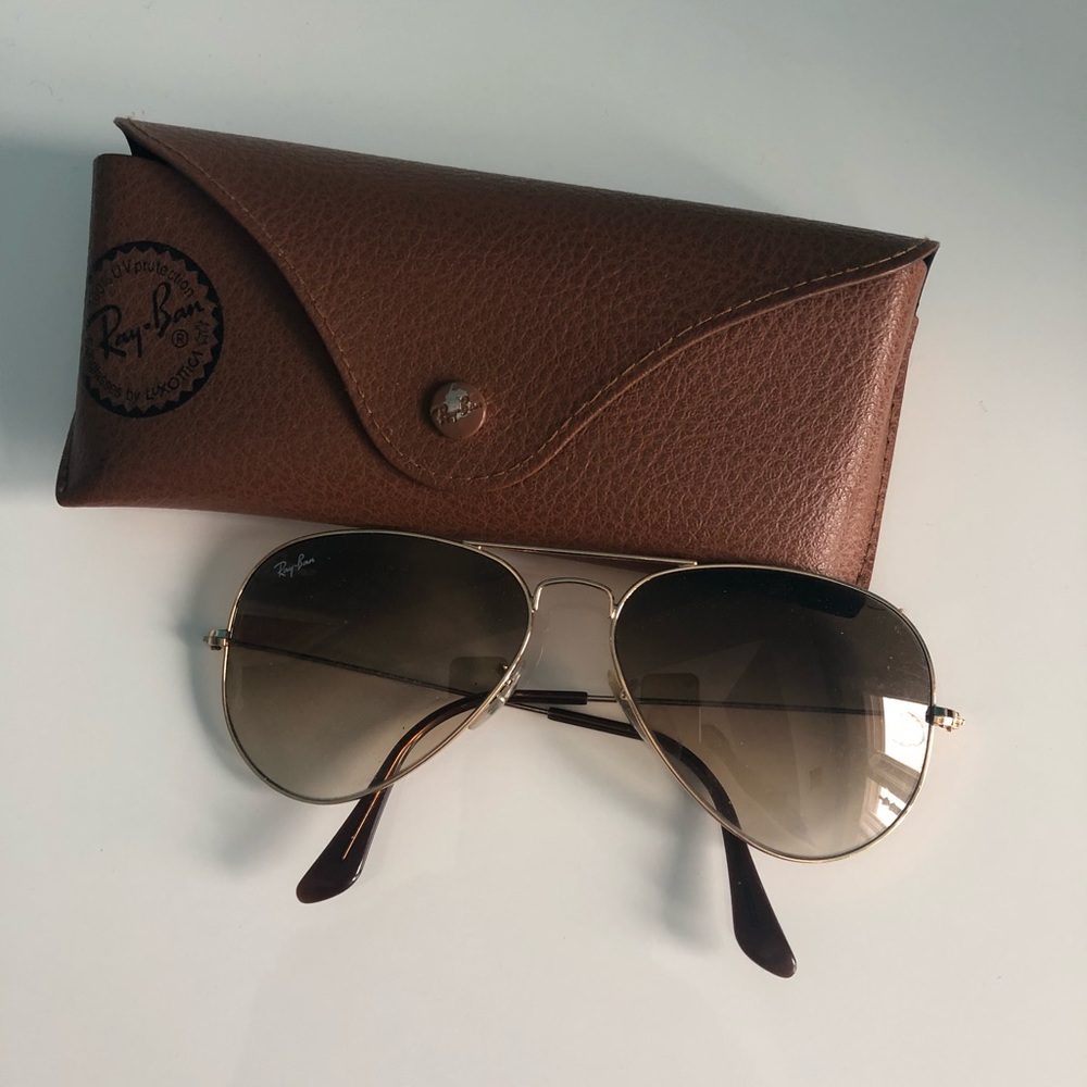 Ray-ban Gradient Aviator sunglass in light brown